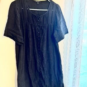 Madewell Black Button Front Dress • Size Medium